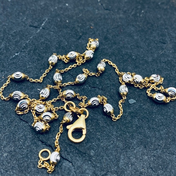 Matana Jewelry - 14k solid yellow white gold delicate necklace